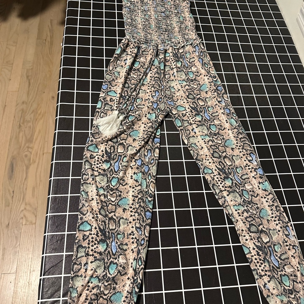 Vintage Havana Girls Size Medium Rainbow Snakeskin Romper